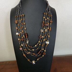 Elegant Multi-Strand Beaded Necklace